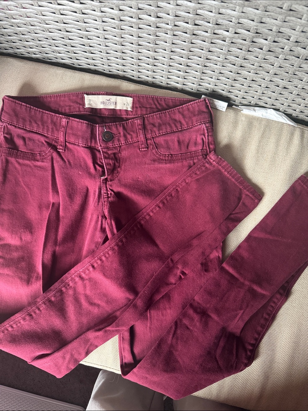 Hollister Maroon Skinny Jeans